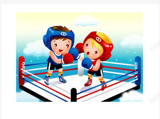 卡通儿童拳击png免抠素材_新图网 https://ixintu.com 儿童素材 卡通素材 拳击素材 矢量素材
