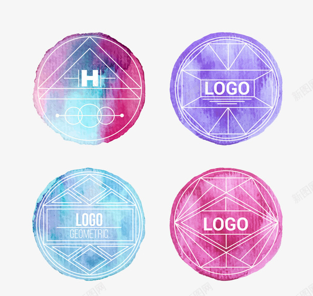 四款不同风格的LOGO图标png_新图网 https://ixintu.com LOGO 个性 创意图案 风格