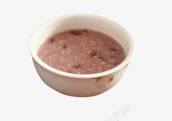 茉莉花纹陶瓷碗中的红豆粥素材