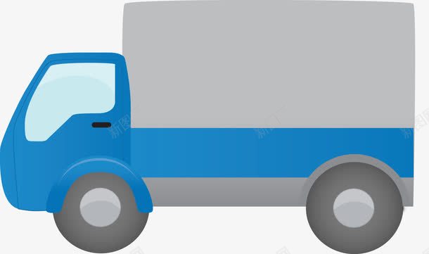 蓝色小货车png免抠素材_新图网 https://ixintu.com 蓝色 货车 车轮 黑色