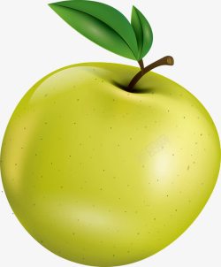 手绘绿色苹果水果素材