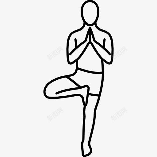 男人站在一条腿图标png_新图网 https://ixintu.com 平静 放松 普拉提 瑜伽 运动