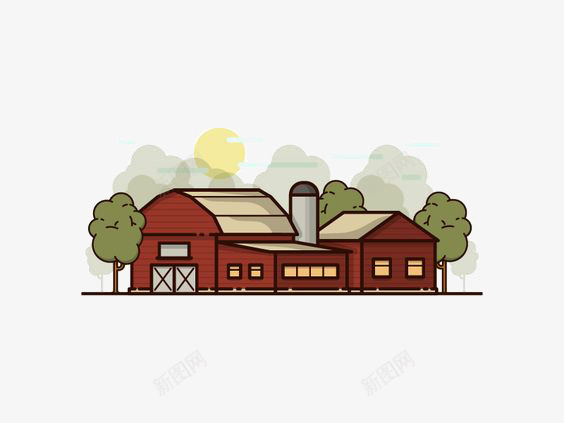 卡通房子png免抠素材_新图网 https://ixintu.com 小房子 工厂 房子免扣元素 房子插画 红色房子