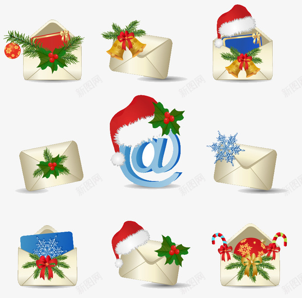 圣诞原素邮件上网图标png_新图网 https://ixintu.com 上网 原素 图标 圣诞 邮件 邮件图标