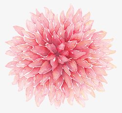 粉色卡通手绘水彩花朵素材
