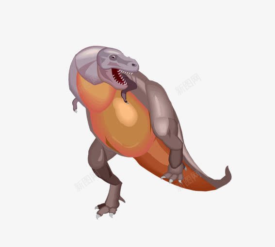 张嘴的恐龙png免抠素材_新图网 https://ixintu.com 侏罗纪公园 动物 卡通动物 卡通恐龙 灰色 黄色