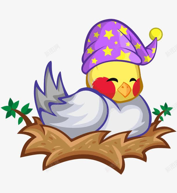 卡通手绘可爱戴帽子小鸡png免抠素材_新图网 https://ixintu.com 卡通的动物 可爱的小鸡 戴帽子的小鸡 手绘的小鸡