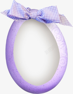 漂亮鸡蛋紫色蝴蝶结花纹半边蛋壳高清图片