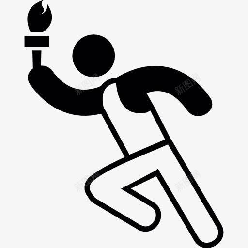 奥运会火炬手图标png_新图网 https://ixintu.com 人跑 传统 奥运会 开始 手拿火炬奔跑