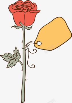 卡通手绘玫瑰花花束素材