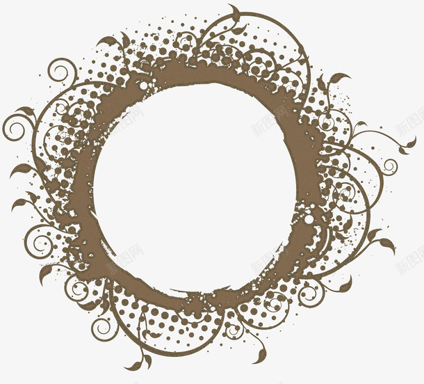 棕色花纹圆环png免抠素材_新图网 https://ixintu.com 棕色圆环 花纹圆环 装饰圆环