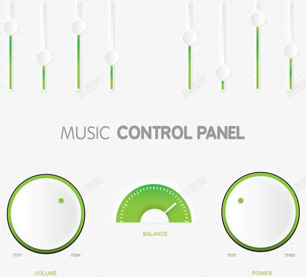 绿色音乐控制面板png免抠素材_新图网 https://ixintu.com 控制面板 矢量素材 简约 绿色 音乐播放