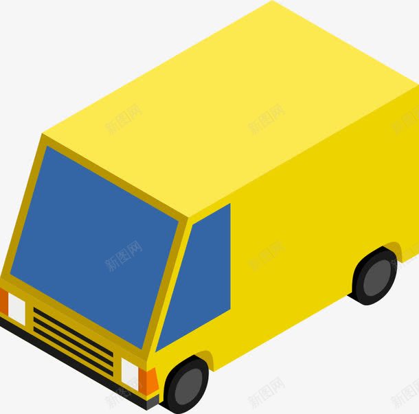 可爱黄色汽车图形png免抠素材_新图网 https://ixintu.com 可爱 旅行车 箱行车 车俯视
