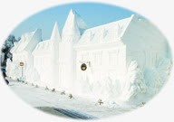 雪雕冬日雪雕美景建筑高清图片
