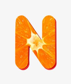 橙子字母n素材