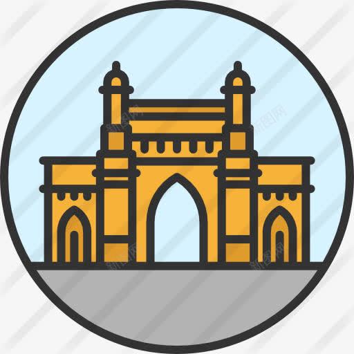 印度门图标png_新图网 https://ixintu.com 印度门 古迹 地标 孟买 建筑