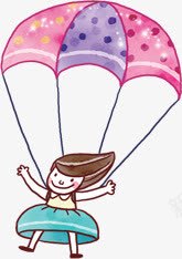 背着降落伞的小女孩卡通画png免抠素材_新图网 https://ixintu.com 卡通画 女孩 背着 降落伞