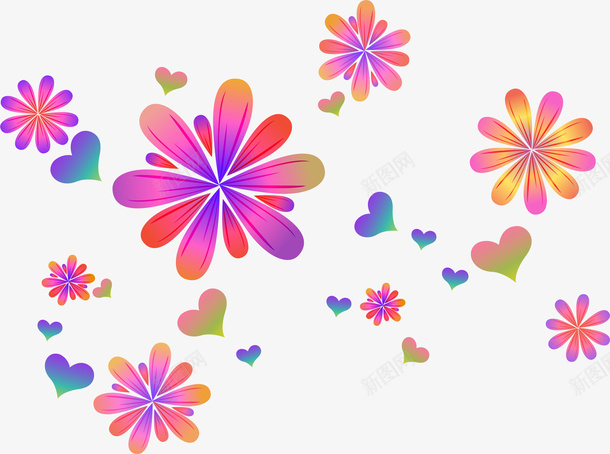 炫彩花朵矢量图ai免抠素材_新图网 https://ixintu.com 海报背景元素 炫彩花朵 炫彩花朵装饰 矢量图