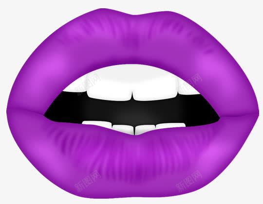 紫色嘴唇png免抠素材_新图网 https://ixintu.com 嘴唇 小嘴 牙齿