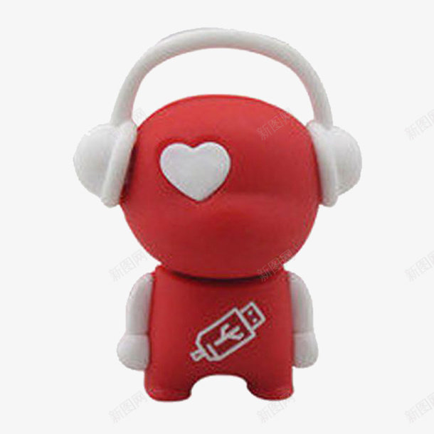 红色的小人png免抠素材_新图网 https://ixintu.com 卡通 带耳机的人 手绘 数据线 白色的 简笔 红色的 耳机 艺术