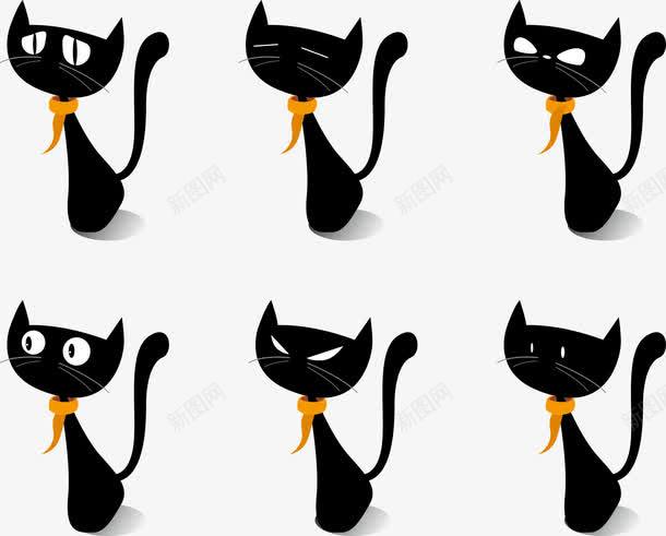 可爱的各种各样猫的表情png免抠素材_新图网 https://ixintu.com 动物 可爱 围巾 猫 表情 黑猫
