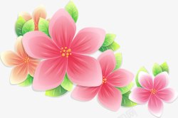 粉色卡通花卉夏天素材