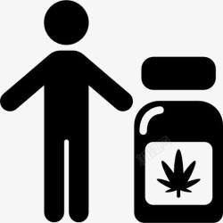 精选壶瓶医用大麻和消费者图标高清图片