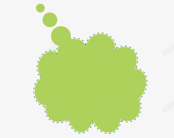 绿色花形气泡png免抠素材_新图网 https://ixintu.com 卡通 卡通气泡 圆形气泡 气泡 绿色 花型 花边