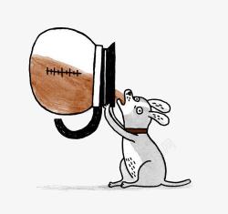 可爱咖啡壶卡通狗高清图片