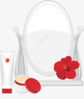 卡通版白色的镜子和香水瓶png免抠素材_新图网 https://ixintu.com 卡通 白色 镜子 香水瓶
