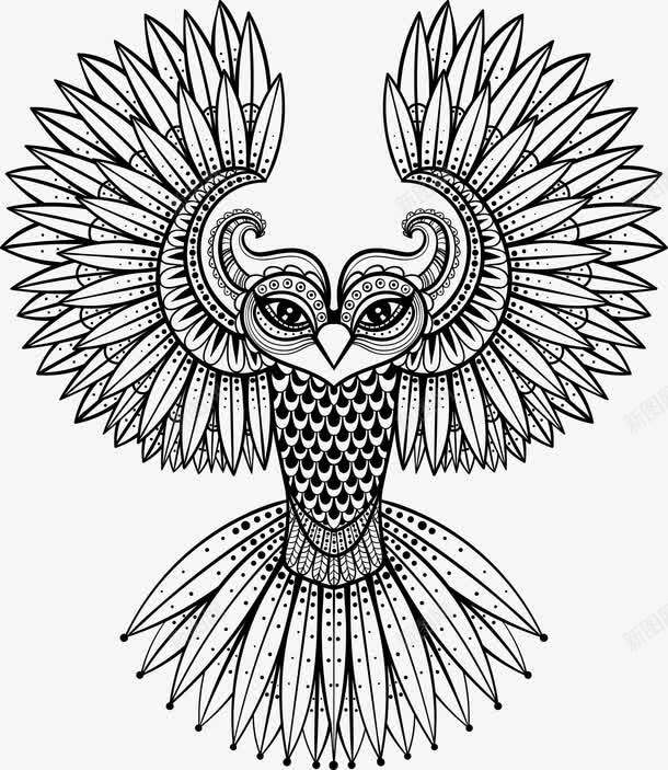 手绘奇异动物花纹矢量图eps免抠素材_新图网 https://ixintu.com 动物 图腾 手绘 花纹 矢量图