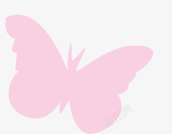 粉色蝴蝶剪影素材