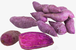 紫薯堆实物紫色红薯高清图片