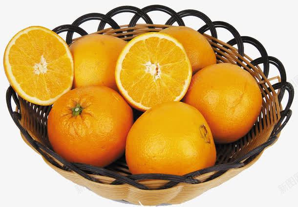 一篮子脐橙png免抠素材_新图网 https://ixintu.com 产品实物 水果 脐橙