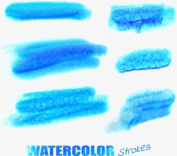 水蓝色水彩晕染效果矢量图素材