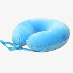 浅蓝色U型乳胶枕素材