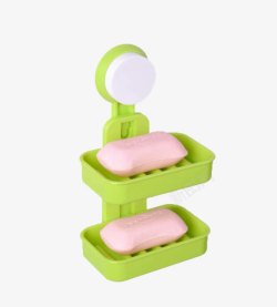 绿色肥皂盒绿色上下双层肥皂盒高清图片