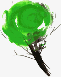 手绘绿色涂鸦素材