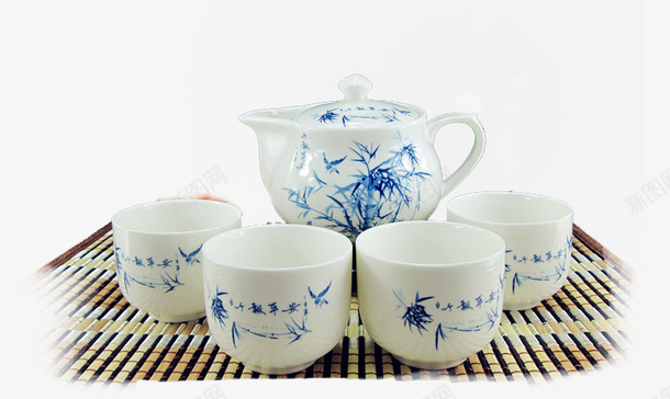 青花瓷茶具png免抠素材_新图网 https://ixintu.com 茶具 茶壶 茶杯 青花瓷