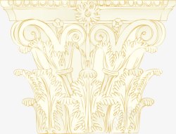 金色欧式罗马柱饰纹素材