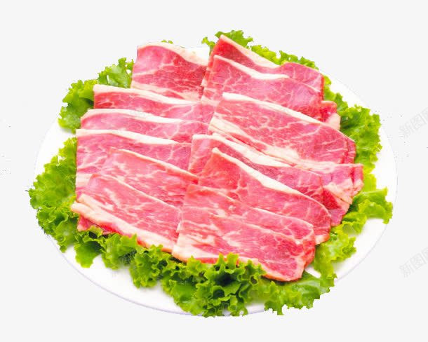 盘子里的肉png免抠素材_新图网 https://ixintu.com 生菜 盘子 美食 肉片 餐饮
