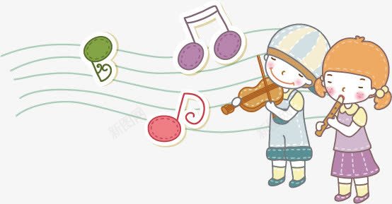 音乐表演png免抠素材_新图网 https://ixintu.com 吹笛子 小提琴 表演 音乐
