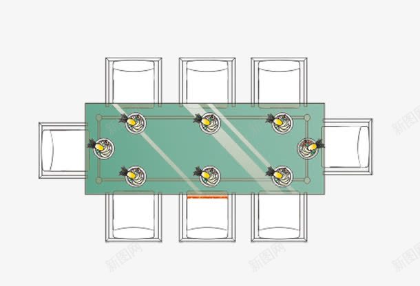 户型图彩平图时尚绿色餐桌椅png免抠素材_新图网 https://ixintu.com 彩平图 户型图 时尚 绿色 餐桌椅