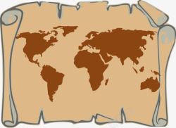 羊皮卷世界地图素材