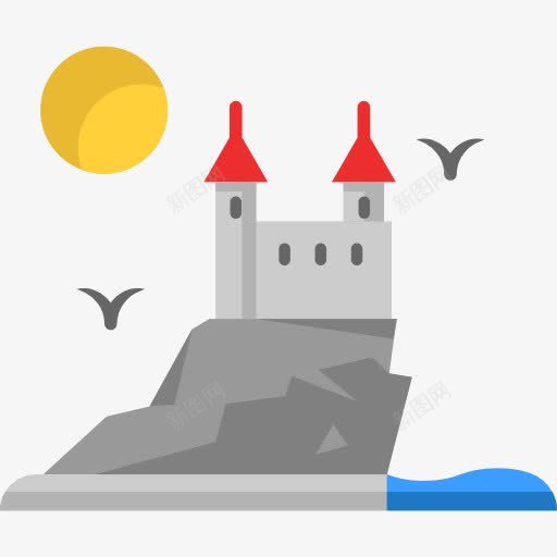 城堡图标png_新图网 https://ixintu.com 中世纪城堡 古迹 城堡 幻想 建筑 建筑与城市 景观