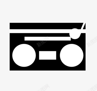 黑白收音机图标图标