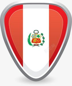 椭圆形手绘秘鲁国旗素材