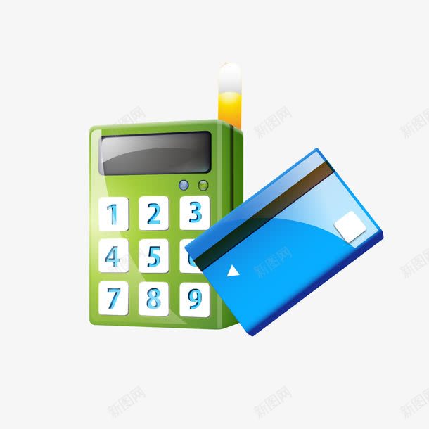 卡通刷卡机png免抠素材_新图网 https://ixintu.com 信用 信用卡 刷卡机 卡通 存储卡