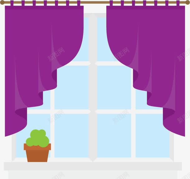 紫色窗帘落地窗png免抠素材_新图网 https://ixintu.com 玻璃窗 窗户 紫色窗帘 落地 落地窗户 透明窗户