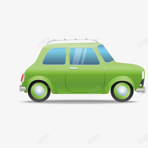 绿色的小汽车png免抠素材_新图网 https://ixintu.com 交通工具 汽车 绿色